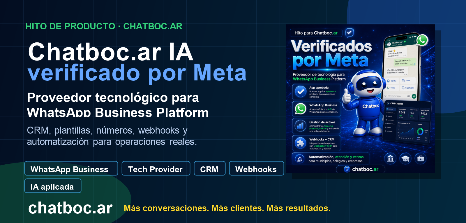 Chatboc.ar verificado por Meta como proveedor de tecnología para WhatsApp Business Platform
