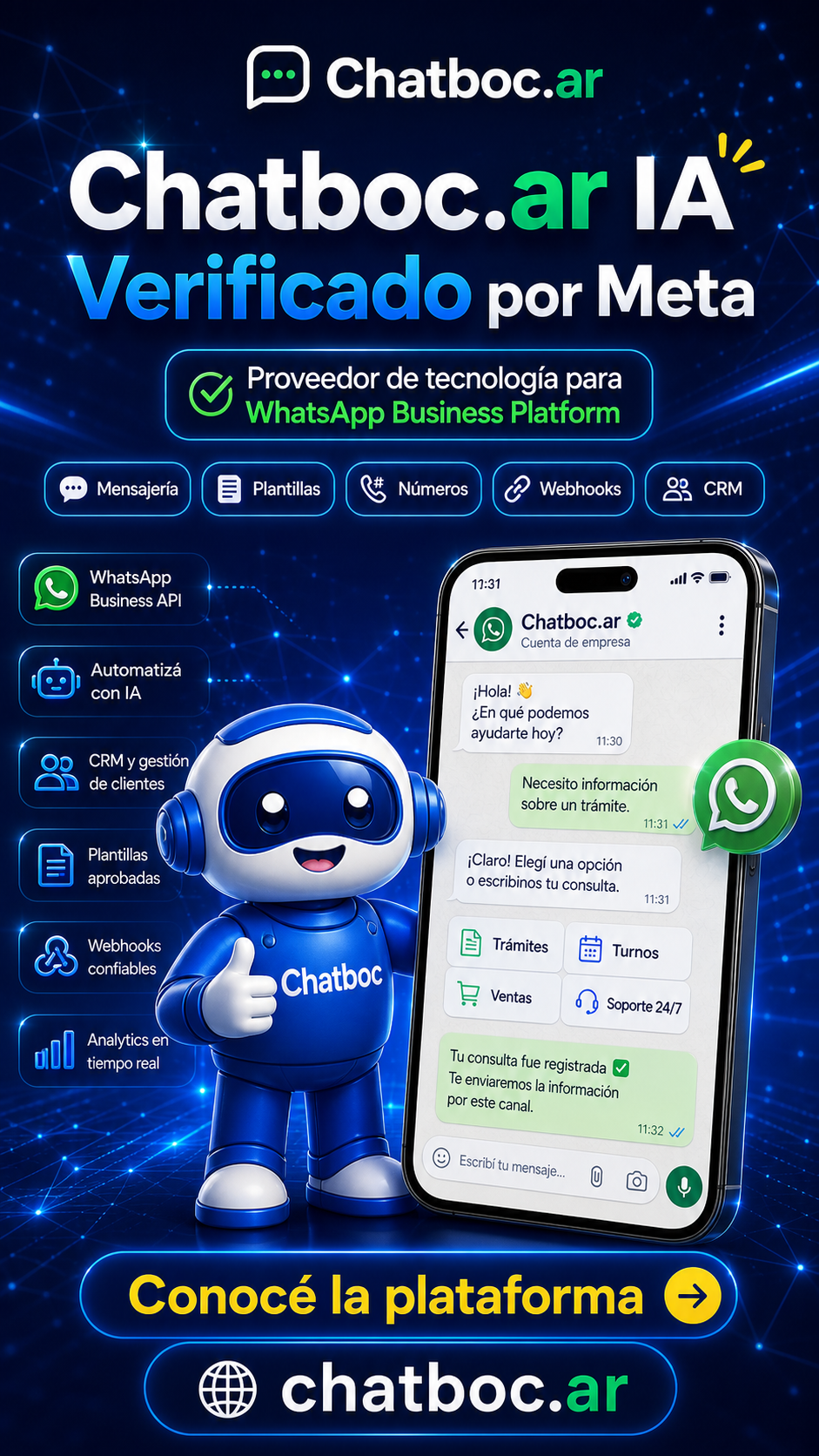 Chatboc.ar verificado pela Meta como provedor de tecnologia para WhatsApp Business Platform